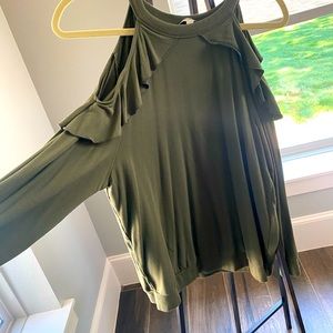 Express- Cold shoulder long sleeve top